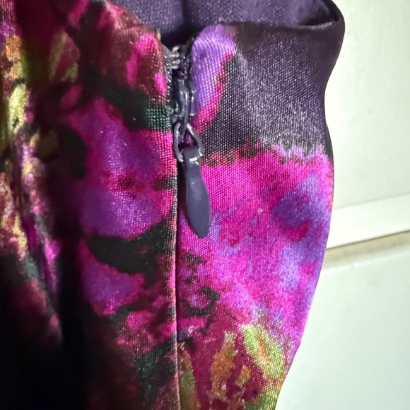 Evan Picone Purple Floral Cocktail Dress Size 6 - Picture 5 of 13